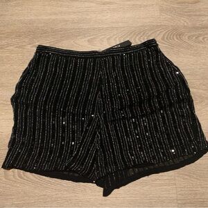 NWT MLV Black Beaded Sequin Shorts Size L